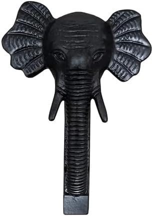 Shristy Hardware "Elephant" Decorative Iron Door Knocker for Door Front - Exterior for Home Iron Door Knocker Front Door Entry Knocker - (Pack of 1 - Black Powder Coated Finish)