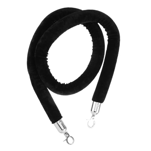 KONTONTY Ropes for Stanchions Black Stanchion Rope Stainless Steel Stanchions Rope Velvet Crowd Control Stanchion Rope Black