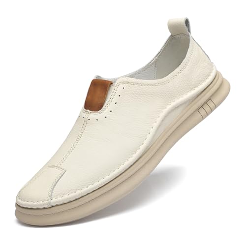 Men's Genuine Leather Casual Shoes Breathable Dress Mens Sneakers Men's Slip on Loafers