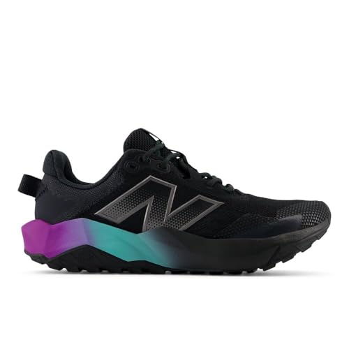 New Balance Women's DynaSoft Nitrel V6 Trail Running Shoe, Black/Black Metallic/Cyber Jade, 7.5 M
