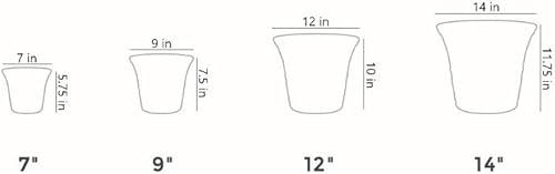 Miniatura 8 de The HC Companies 16 Inch Sedona Round Self Watering Planter - Decorative Lightweight Plastic Plant Pot for Indoor Outdoor Plants Flowers Herbs, Warm