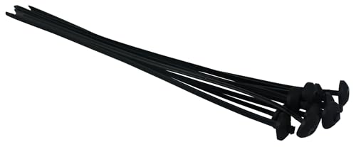 Pro Tie Button Head Nylon Cable Ties for Indoor and Outdoor Use |15-Inch, 100lbs. Tensile Strength, High Impact Black Nylon, 10-Pack (PN: B15BH10)