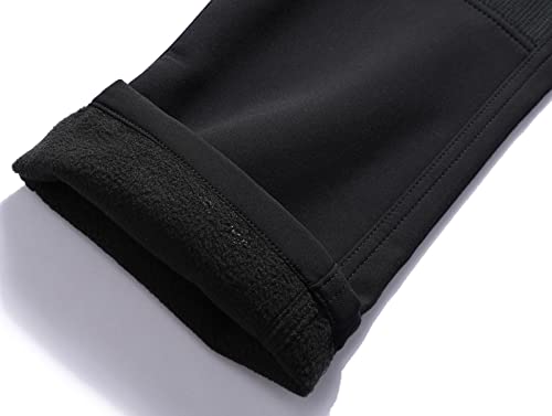 BenBoy Damen Wanderhose Wasserdicht Skihose Softshellhose Winddicht Outdoorhose Winter Warm Gefüttert Trekkinghose Snowboardhose KZ11032W-Black-L