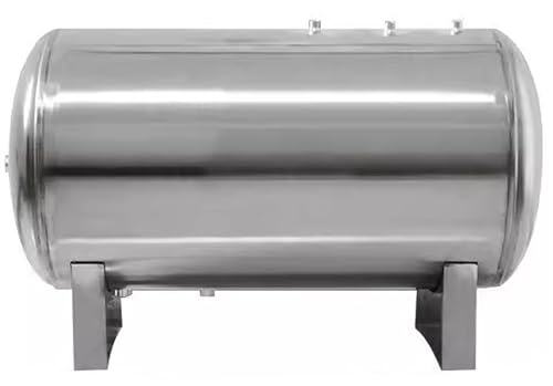 250L Stainless Steel Horizontal Pressure Tank for Well Pump - Shallow Well Systems Water Storage Tank for Drinking, Filling, Car Washing, Irrigation, and Animal Feeding - 66 Gallon Capacity
