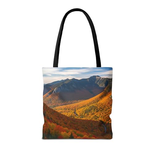 A Colorful Autumn Leaves Tote Bag with Reinforced Stitching on Candles - New Hampshire’s White Mountains2