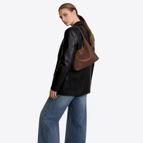 Image of Hobo Bags for Women, Small Slouchy Hobo Purse, Soft Vegan Leather Shoulder Bag Trendy Everyday Tote Handbag, 11'' (28cm)