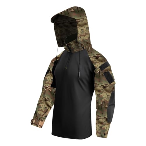 Camiseta deportiva de manga larga para hombre, con media cremallera, camiseta de entrenamiento para exteriores, de secado rápido, ligera, transpirable, monocolor, camiseta funcional, caqui, 3XL