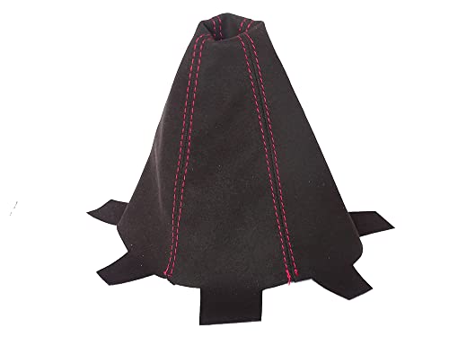 The Tuning-Shop Ltd Compatible with Shift Boot for 2002-2006 Acura RSX Faux Suede Red Stitching