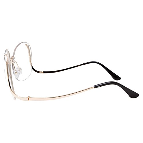 Women's Stylish Clear Lens Glasses Rimless Oversized4