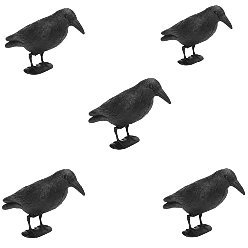 Raguso Crow Decoy Lifelike Garden Crow Decoys Portable Lightweight Simulation Crow Decoy PE Crow Decoy for Courtyard (Black5)