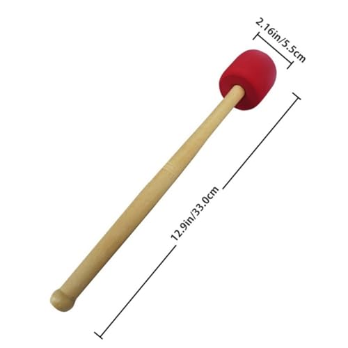 Mazo para bombo grande con mango de madera, baqueta para instrumentos de percusión, accesorio para bateristas y músicos miniatura 2