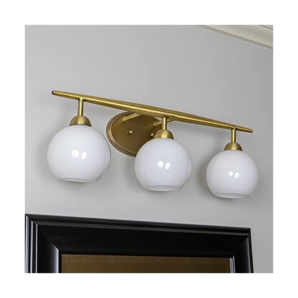 Decor Therapy Michael Milchglas 3 Schminklicht, goldfarben