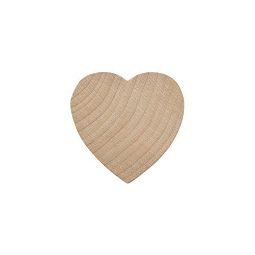 Wood Heart 1-3/4 Inch, Natural Unfinished Wooden Heart Cutout Shape, (1.75 inch), Wood Hearts (1-3/4” Tall x 1/8” Thick) - Bag of 100 - Thumbnail 2