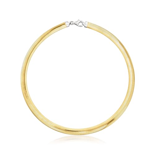 Ross-Simons Italian Sterling Silver and 18kt Gold Over Sterling Reversible Omega Necklace