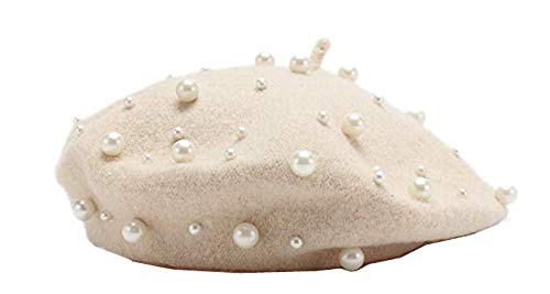 Vintage Pearl Wool Beret Hat 