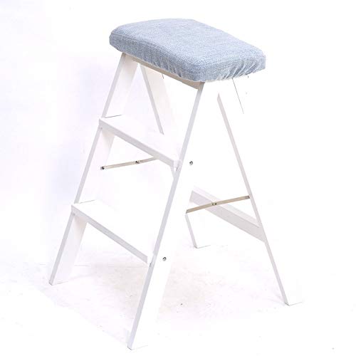 Taburete de escalera plegable de madera con 3 peldaños multifunción para el hogar modelo B 2