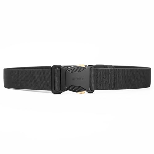 MILORDE Men Tactical Belt,Stretch Nylon Web,Hiking Rigger Military Work-Quick Release3