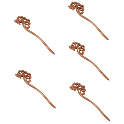 Bâtonnets à cheveux FRCOLOR en lot de 5 pièces gravées pour chignon vintage