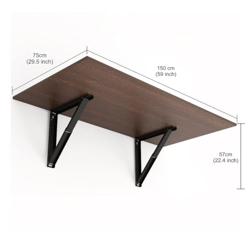 Image of INNOWIN Stunning Wall Mounted Foldable Dining Table 4-Seater | Engineered Wood | Dark Akacia Finish | Space Saving Design