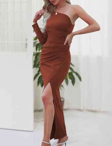 Image of Sarin Mathews Womens One Shoulder Long Sleeve Formal Wedding Guest Dress