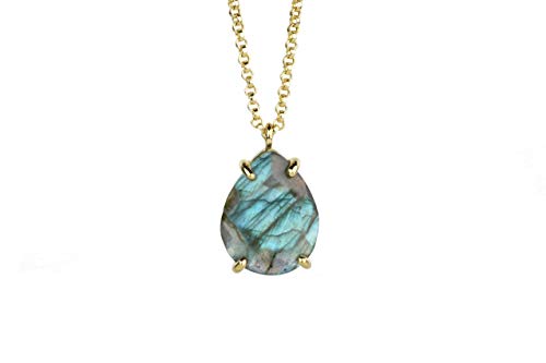 Collier en or pendentif labradorite, le cadeau artisanal idéal