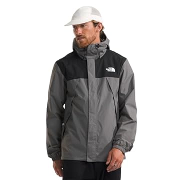 THE NORTH FACE Jaqueta masculina Antora (tamanho padrão e grande), Pérola fumada/TNF preto, P