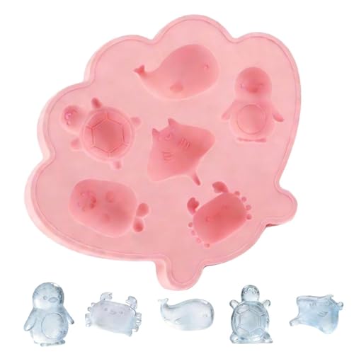 Moldes para cubitos de hielo criaturas marinas – Silicona para chocolate con formas marinas – Para chocolate, cubitos de hielo o animales – Para cocina, bar, barbacoa, fiestas de verano, recepción