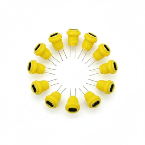 Image of USB-C to 2-Pin Power Supply Socket (10-Pcs) - 5V DIY Connector for Ardino, BO Motors, LED Strips & Science Experiment Kits - Yellow