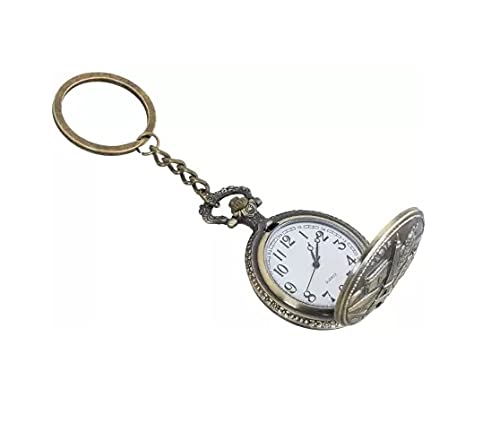 Image of AUGEN Pocket Watch Metal Keychain Paris Retro Vintage for Gifting With Key Ring Anti-Rust (Pack Of 1)