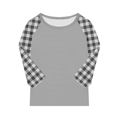 Raglan 3/4 Sleeve Boys T Shirts Loose Summer Crew Neck Cute Tops Color Block 3/4 Length Sleeve 2025 Blouse Relaxed Fit2
