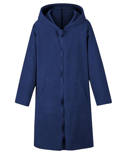 Image of MissShorthair Hooded Towel Robe for Kid, Zipper Beach Cover Up, Swim Changing Robe for Boy, Girls Bath Towelling Poncho