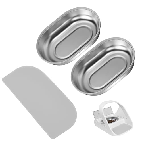 Stainless Steel Cat Pet Feeder with 2 Bowls and Mat