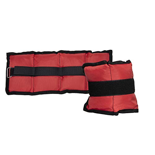 Mind Reader Adjustable Ankle, Wrist Arm Weights for Jogging, Walking, Aerobics, Fitness, 3 lb, Red, 2 Piece