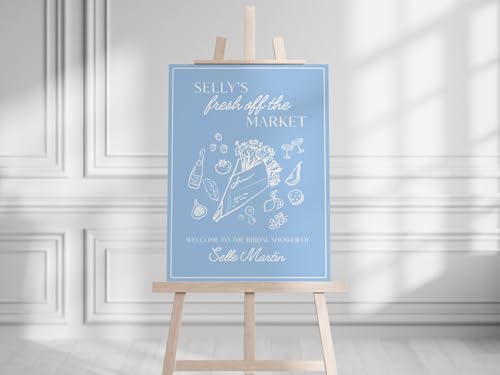 Nvtbibi Store Fresh Off the Market Bridal Shower Welcome Sign Rustic Farmers Market Theme Poster Bride Garden Party Entrance Display Whimsical Produce-Inspired Decor for Outdoor Bridal Bash Celebration Gathering