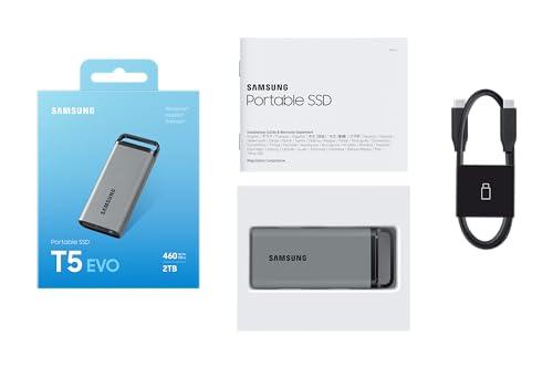 SAMSUNG T5 EVO Portable SSD 2TB, USB 3.2 Gen 1 External Solid State Drive, Seq. Read Speeds Up to 460MB/s for Gaming and Content Creation, MU-PH2T0S/WW, Black 7 31XoyBKfnOL