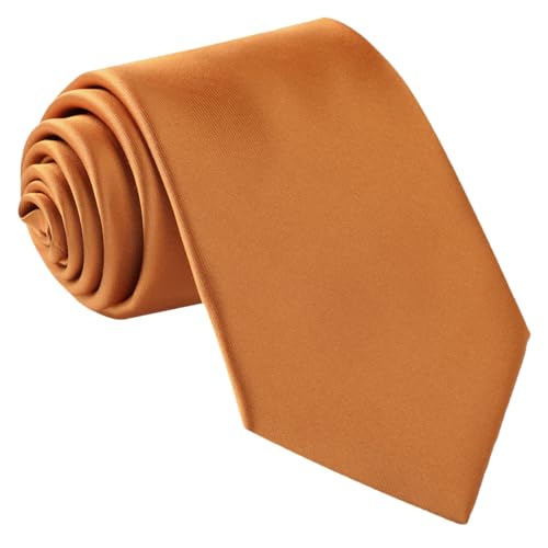 fortunatever Classical Men's Solid Necktie,Orange Ties For Men With Gift Box