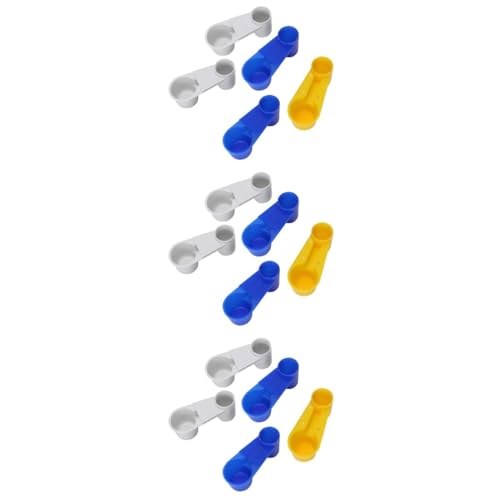 Angoily 3sets Auto Bird Cage Water Cup 2 Port Water Dispenser Plastic Feeder Cup for Parrot Pigeon Pet Shop 5pcs*3