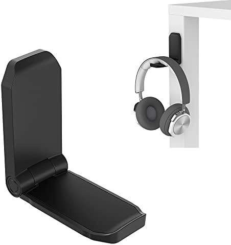 Homfanseec Headphone Holder, Headphone Stand With Adjustable & Rotating Arm Clamp, Under Desk Design, Universal Headset Holder(Black