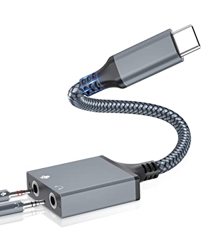 USB C Headphone Adapter with Microphone, IAlegant USB C Headphone Adapter, USB C to 3.5mm, Headphone Adapter for Samsung S21 Note 20, Pixel 4 3 XL, iPad Pro 2020,MacBook Pro and More