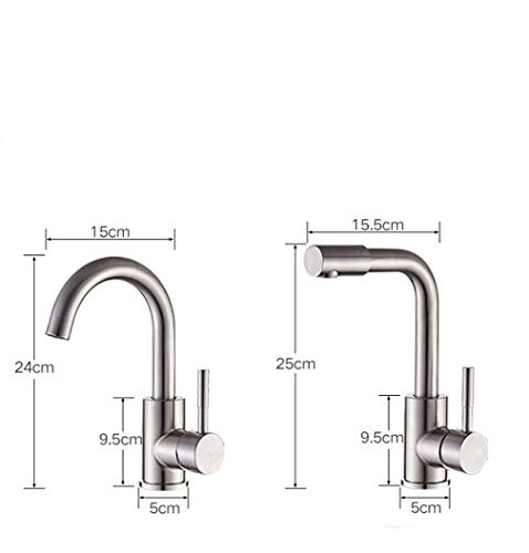 Grifo de cocina níquel cepillado de acero 304 con caño giratorio de alta resistencia 4
