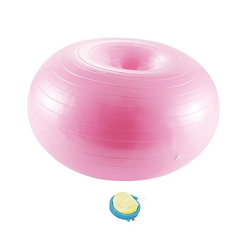 YARNOW Ejercicio de Pelota de Yoga inflador balones hinchador balones Silla de Pelota de Ejercicio sin Aire brotes Pelota de Yoga Deportiva Pelota de Ejercicio de Donut Rosa