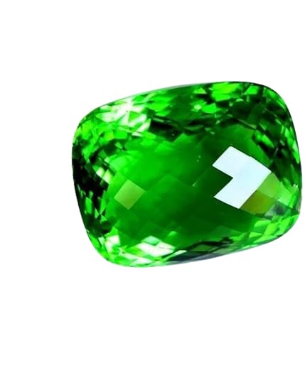 Natural 122 Ct Green Peridot Cushion Cut Birthstone Certified Loose Gemstone for Jewellery Making