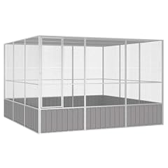 vidaXL Vogelkäfig Vogelhaus Voliere Grau...