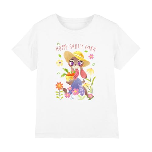 T-shirt Zootopia Judy Hopps anti-irritation en coton blanc pour la peau des enfants
