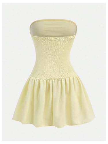 SOLY HUX Girl's Summer Strapless Dresses Sleeveless Ruffle A Line Short Dress Vacation Clothes2