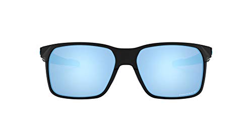Oakley Men's OO9460 Portal X Rectangular Sunglasses, Polished Black/Prizm Deep H2O Polarized, 59 mm