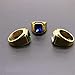 PMTIER Men's Stainless Steel Gold Plated Ring with Square Green Gem Stone Size 9