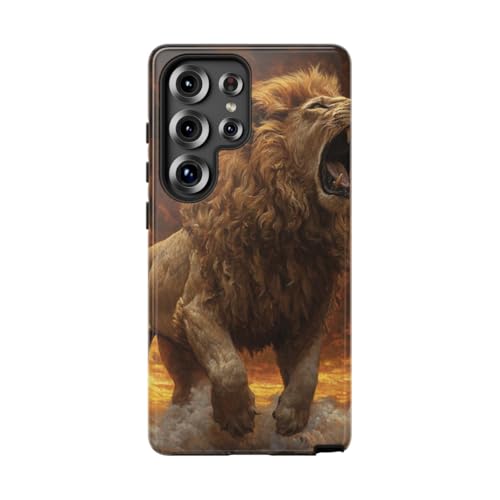 Coque Samsung S25 Ultra Lion rugissant marron - Protection rigide brillante
