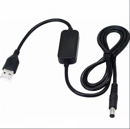 12v usb 変換 USB → DC12V 昇圧 12v 5v 変換 2.1mm X 5.5mm DC 昇圧ケーブル (0.3m)