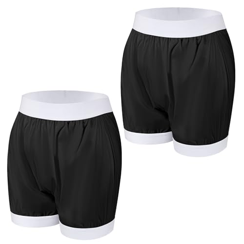 Carer 2 Stück Inkontinenz-Auslaufsichere Unterwäsche Boxershorts für Erwachsene Plastik-Windelhülle Waschbare Wiederverwendbare Wasserdichte Inkontinenzunterwäsche Boxershorts Unisex Schwarz Größe L